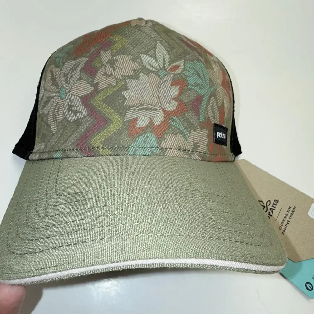 PrAna Lower Pines Trucker Cargo Green Horchata Adjustable Hat - Picture 2 of 3